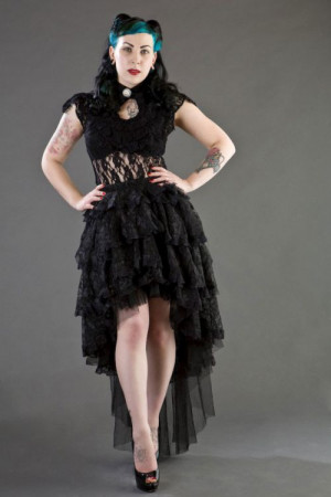 Топ Dita sleeveless gothic top in stretch lace - Изображение
