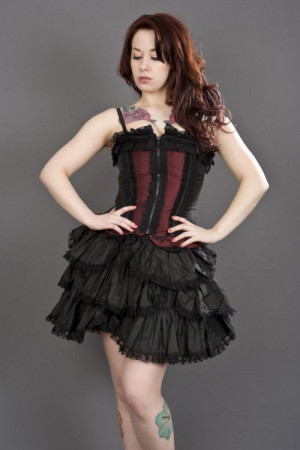  Eternity ladies gothic top in burgundy taffeta - 