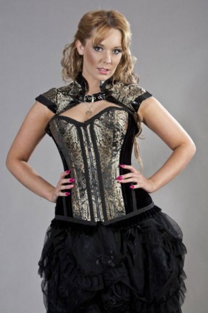  Geisha victorian vintage bolero shrug in gold king brocade - 