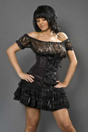  Grotica underbust gothic corset in black velvet - 