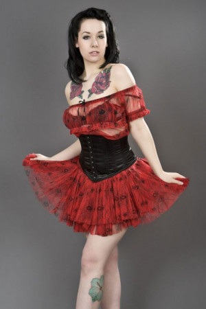  Gypsy gothic top in red spider mesh - 