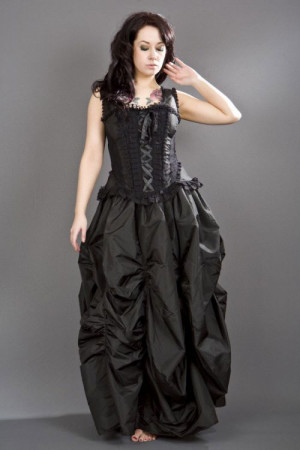  Jasmin overbust gothic corset in black taffeta - 