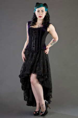  Jasmin overbust gothic corset in purple velvet - 