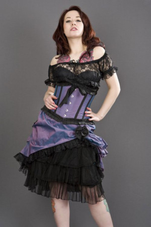  Lily underbust waist cincher in lilac taffeta - 