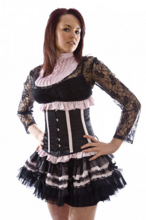 Юбка Lolita burlesque mini skirt in pink satin / Аниме / Косплей / Лолита - Изображение
