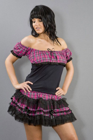 Юбка Lolita rockabilly mini skirt in pink tartan / Аниме / Косплей / Лолита - Изображение