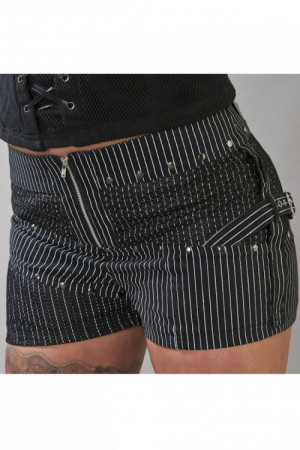  Melissa gothic hotpants in black and white stripes - 