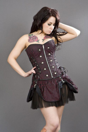  Pirate black red striped mini skirt - 