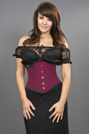  Sexy waspie waist cincher in pink leopard print - 