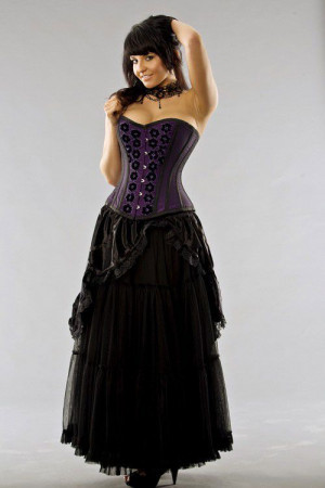  Victorian maxi skirt in black velvet - 