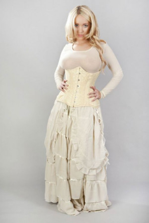  Victorian cream chiffon maxi skirt - 