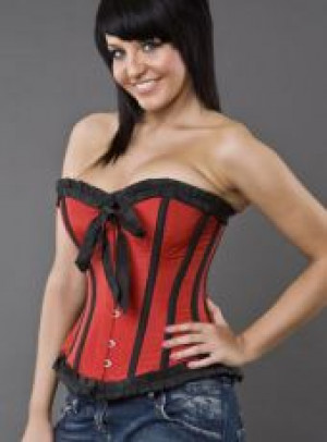  LILY OVERBUST RED TAFFETA SIZE Burleska lily-overbust-corset-red-taffeta-plus -  