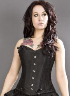  CHANTELLE BLACK TAFFETA OVERBUST Burleska CHANT BLK -  