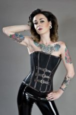  Kali overbust black/brown Burleska KALI OB BLK -  