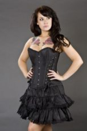  Mistress overbust black taffeta Burleska MISTRESS OB BLK -  