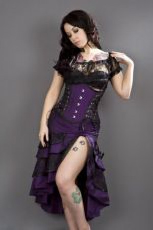  Mistress underbust purple taffeta Burleska MISTRESS UB PUR -  