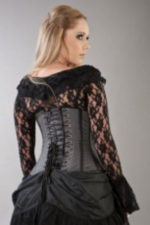  Officer underbust corset grey twill -  1