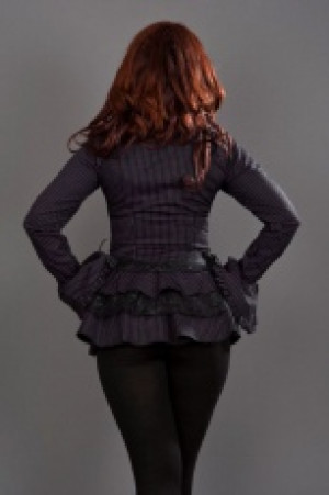  Gothic black purple striped jacket - Attitude -  1