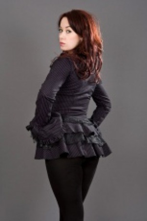  Gothic black purple striped jacket - Attitude -  2