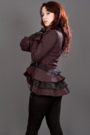  Gothic black red striped jacket - Attitude -  1