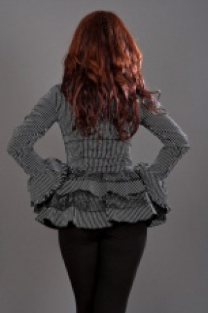  Gothic black white striped jacket - Attitude -  1