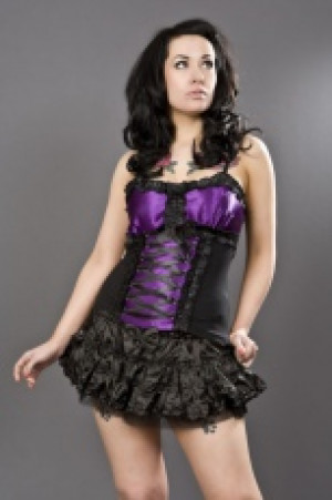  Attitude gothic top purple satin Burleska attitude-top-purple-satin -  