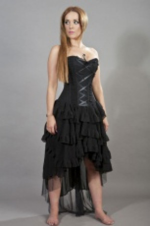  Beverly prom corset dress in black chiffon Burleska beverly-corset-dress-black-chiffon -  