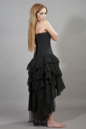  Beverly prom corset dress in black chiffon -  1
