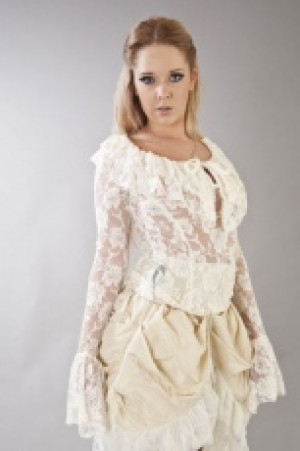  Brenda long sleeve top cream lace Burleska brenda-top-cream-lace -  