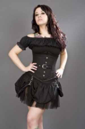  Candy waist training underbust corset in black twill with front buckle detail Burleska candy-underbust-corset-buckle -  