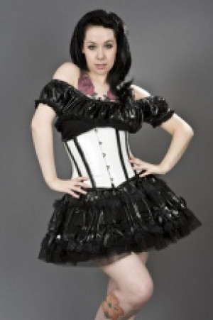  Candy underbust waist cincher in white and black PVC Burleska candy-underbust-corset-white-black-pvc -  