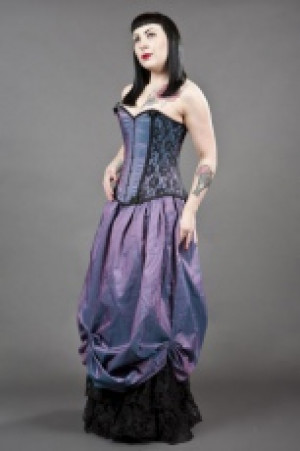  Chantelle overbust steel boned corset in lilac taffeta Burleska chantelle-overbust-corset-lilac-taffeta -  