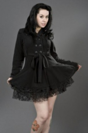 Жакет Dark ladies gothic jacket in black fleece Burleska dark-jacket-black-fleece - маленькая картинка