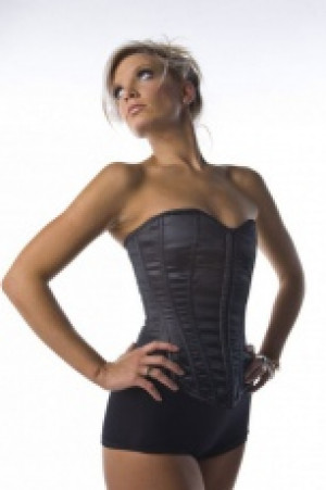  Devine overbust fashion corset in black satin Burleska devine-overbust-corset-black-satin -  