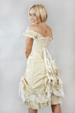  Dita vintage corset dress in cream taffeta and cream lace -  1