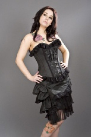  Diva burlesque midi skirt in black taffeta Burleska diva-skirt-black-taffeta -  
