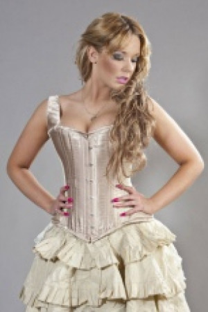  Duchess overbust waist training corset in gold satin Burleska duchess-overbust-corset-gold-satin -  