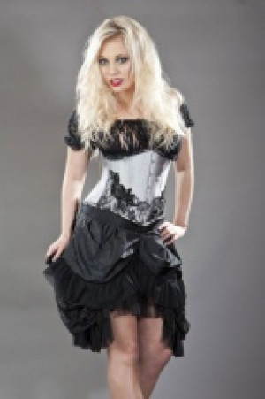  Elvira burlesque midi skirt in black taffeta Burleska elvira-knee-black-taffeta -  
