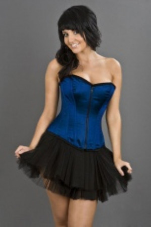 Корсет Glamour overbust fashion corset in navy blue satin Burleska glamour-overbust-corset-navy-satin - маленькая картинка
