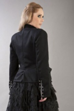  Hannah ladies tailored jacket in black wool -  1