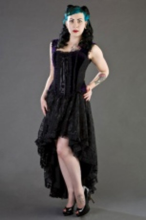  Jasmin overbust gothic corset in purple velvet Burleska jasmin-overbust-corset-purple-velvet -  