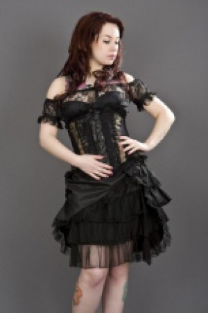  Jasmin underbust burlesque corset in gold king brocade Burleska jasmin-underbust-corset-gold-king -  