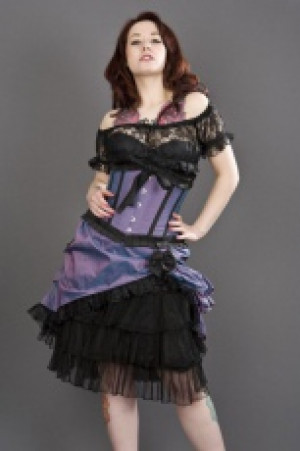  Lily underbust waist cincher in lilac taffeta Burleska lily-underbust-corset-lilac-taffeta -  