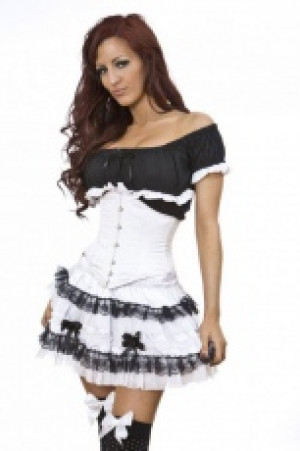  Lolita burlesque mini skirt in white satin Burleska lolita-skirt-white-satin /  /  /  / -  