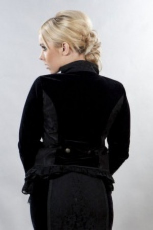  Medusa tailored women's black gothic velvet jacket -  1