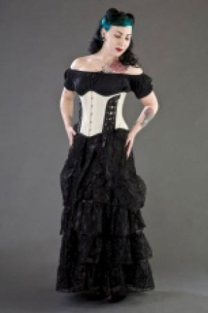  Mistress underbust waist cincher in cream taffeta Burleska mistress-underbust-corset-cream-taffeta -  