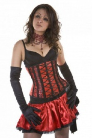  Mollflanders underbust corset in red satin & black lace overlay Burleska mollflanders-underbust-corset-red-black-lace -  