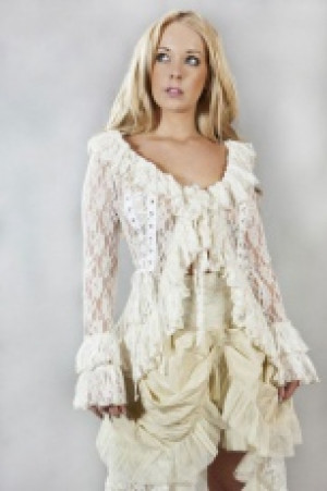  Morticia victorian jacket in cream lace Burleska morticia-jacket-cream-lace -  