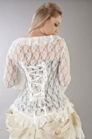  Morticia victorian jacket in cream lace -  1