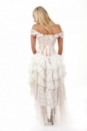  Ophelie maxi corset dress in baby pink king brocade /   -  1